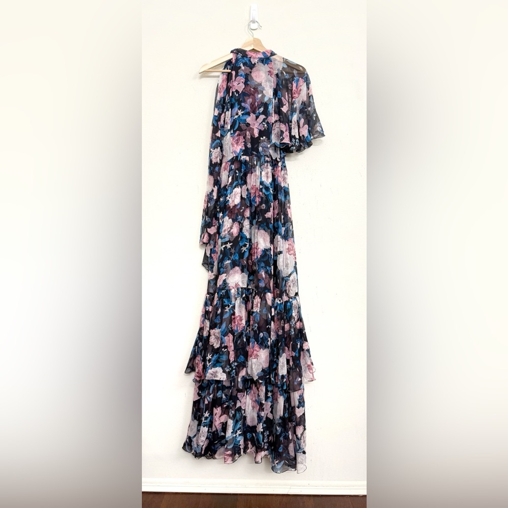 NWT ERDEM Natalina One-sleeve Silk-voile Floral Gown in Pink Dust Bouquet Sz 6 - Picture 9 of 17